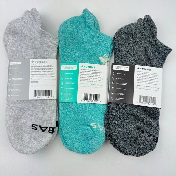 3-Pairs Bombas Basic Colors Ankle Socks - Picture 4 of 4